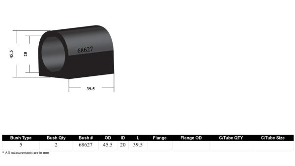 Whiteline Sway Bar Mount Bushing Kit VW Golf MK5 (2003-2010) [20mm] Rear - W23622 Discount