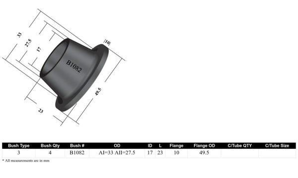 Whiteline Sway Bar to Control Arm Bushing Kit Nissan Pintara (1986-1990) Front - W21169 Fashion