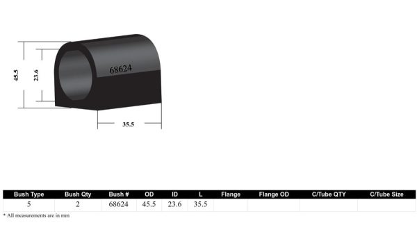 Whiteline Sway Bar Mount Bushing Kit VW Golf MK6 (2008-2012) [23.6mm] Front - W23618 Online Hot Sale