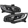 Spec-D Projector Headlights Honda Civic (2016-2021) OEM Factory Style w  LED Strip Supply