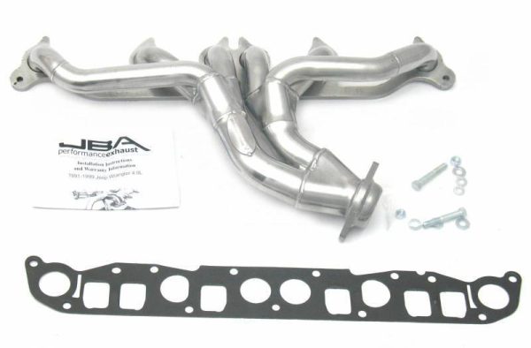 JBA Shorty Headers Jeep Wrangler YJ   TJ L6 4.0L (1991-1999) CARB Smog Legal 1 1 2  - Stainless or Titanium on Sale