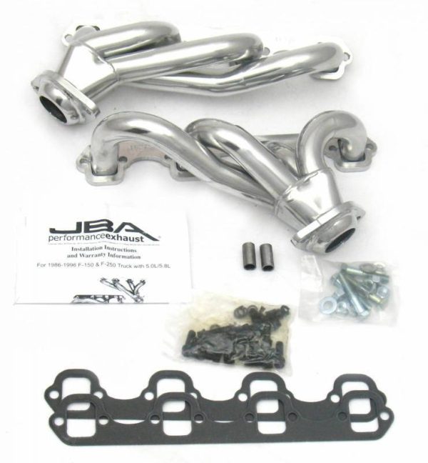 JBA Shorty Headers Ford F250   F350 5.0L V8 (87-95) CARB Smog Legal 1 1 2  Stainless - Raw or Silver Ceramic Coating For Cheap